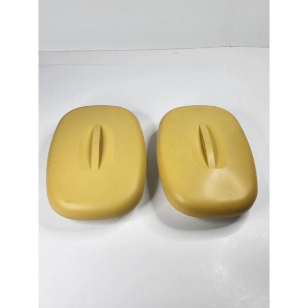 Vintage Tupperware Microwave Steamer Oval 4 Piece Set Harvest Gold Strainer Lid